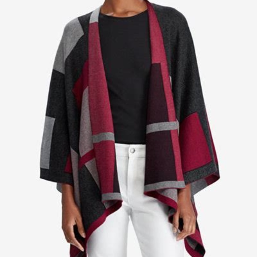 Lauren Ralph Lauren Jacquard-Knit Cape Sweater